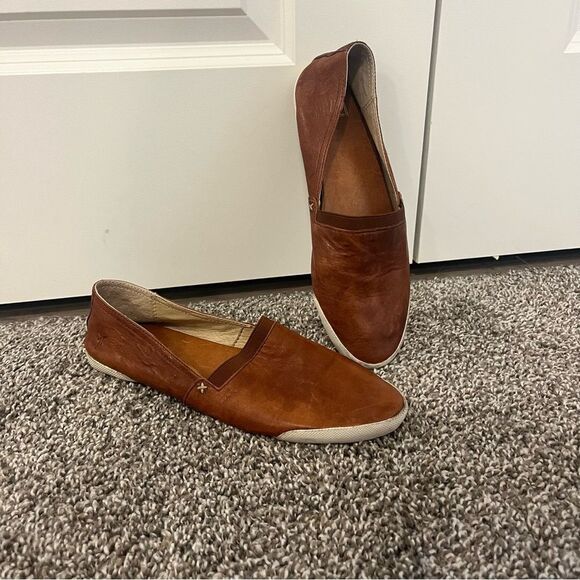 Frye MELANIE SLIP ON sneaker Cognac size 9 leather - Picture 5 of 14